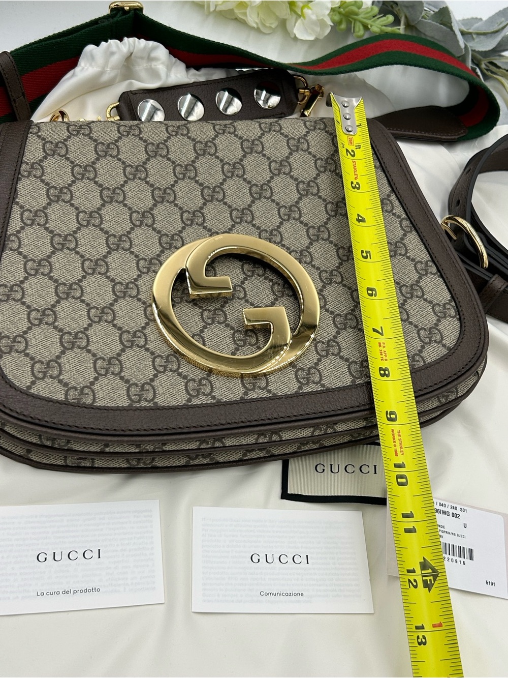 Women's Gucci Blondie iconic GG Supreme canvas shoulder Bag made in Italy - Picture 15 of 16
